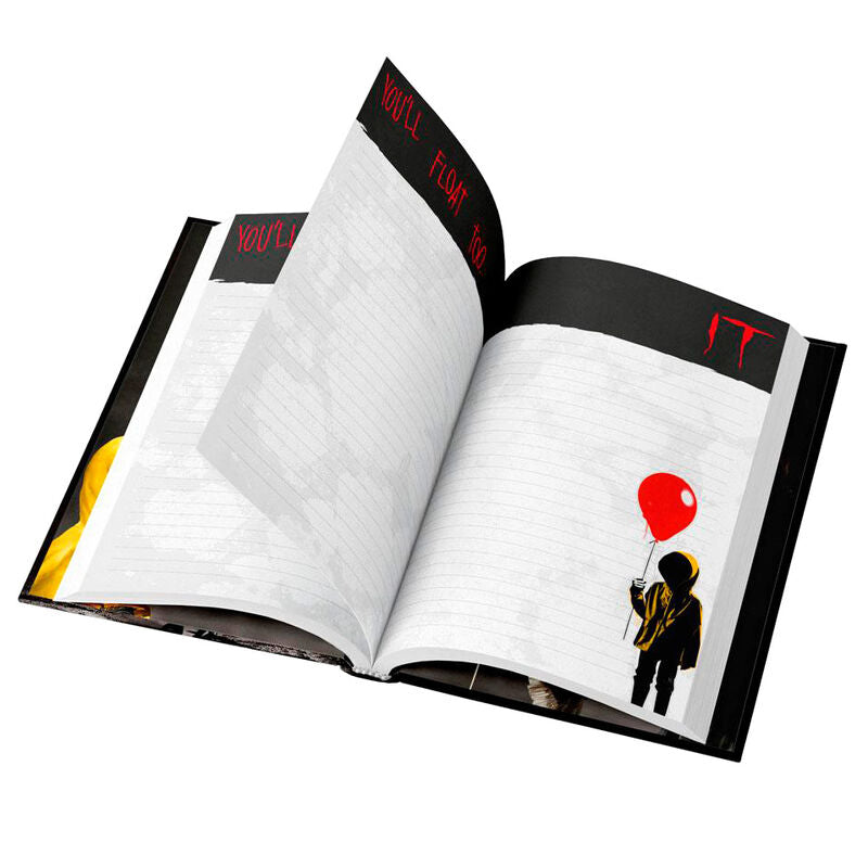Cuaderno A5 IT Balloon con portada negra, globo rojo y figura infantil amarilla - 4