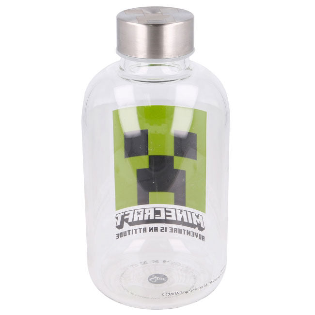 Botella de cristal Minecraft de 620 ml con diseño verde del Creeper - 3