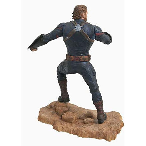 Estatua de Capitán América Marvel con escudos Wakandan sobre base personalizada - 4