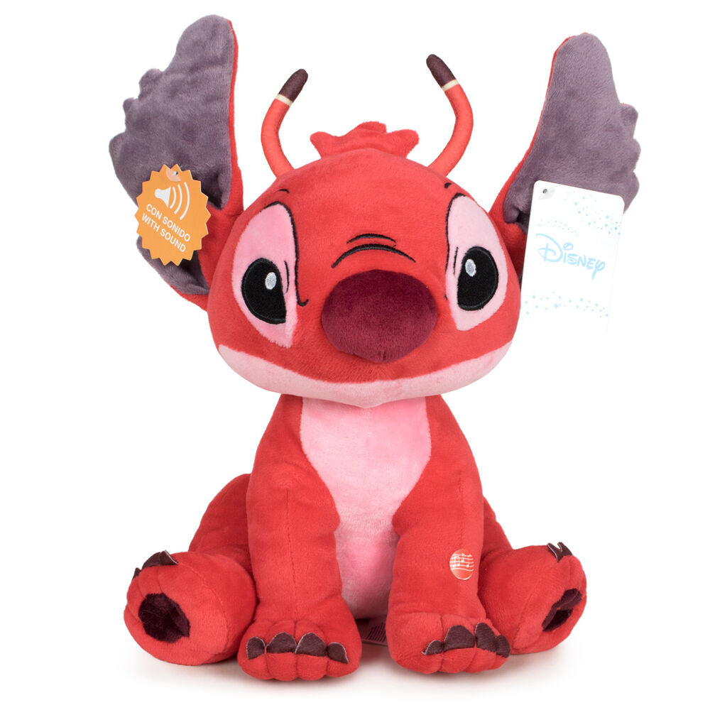 Peluche rojo de Leroy de Stitch Disney sentado