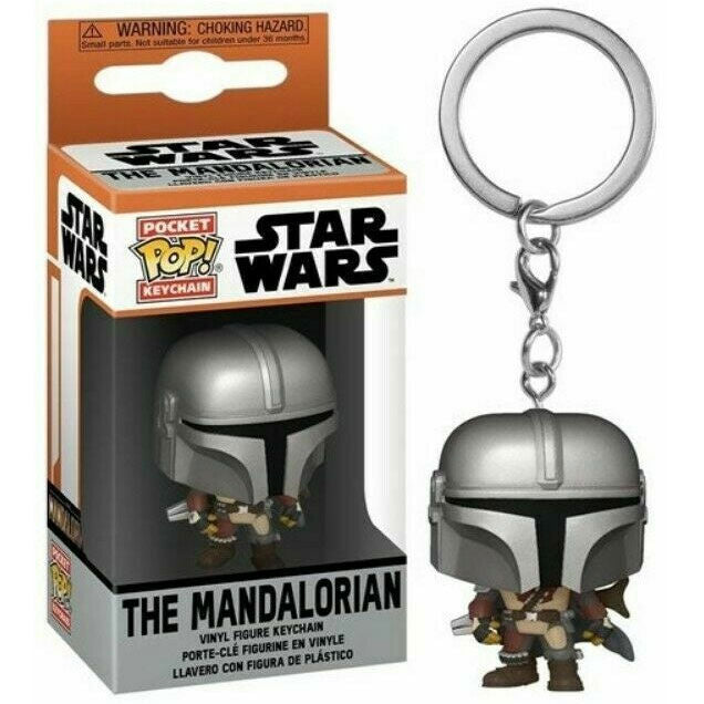 Llavero FUNKO Pocket POP! de The Mandalorian con casco gris plateado - 2