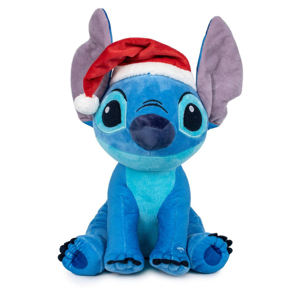 Peluche Stitch Disney de 26 cm con gorro navideño