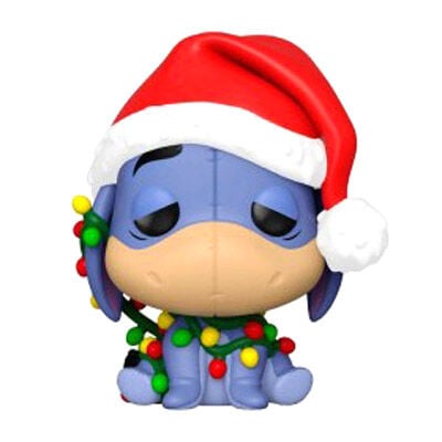 Figura Funko POP! de Eeyore con gorro navideño y luces de colores - 2