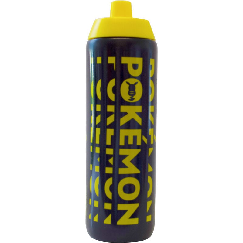 Botella Pokémon morada y amarilla de 700 ml con tapa amarilla