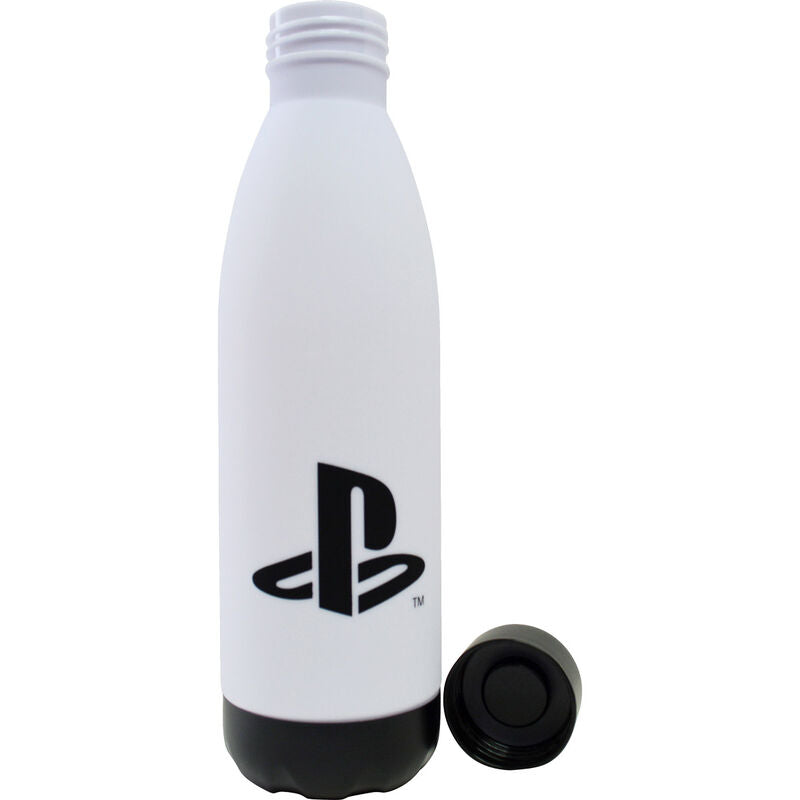 Botella PlayStation blanca de 650 ml con tapón negro - 2