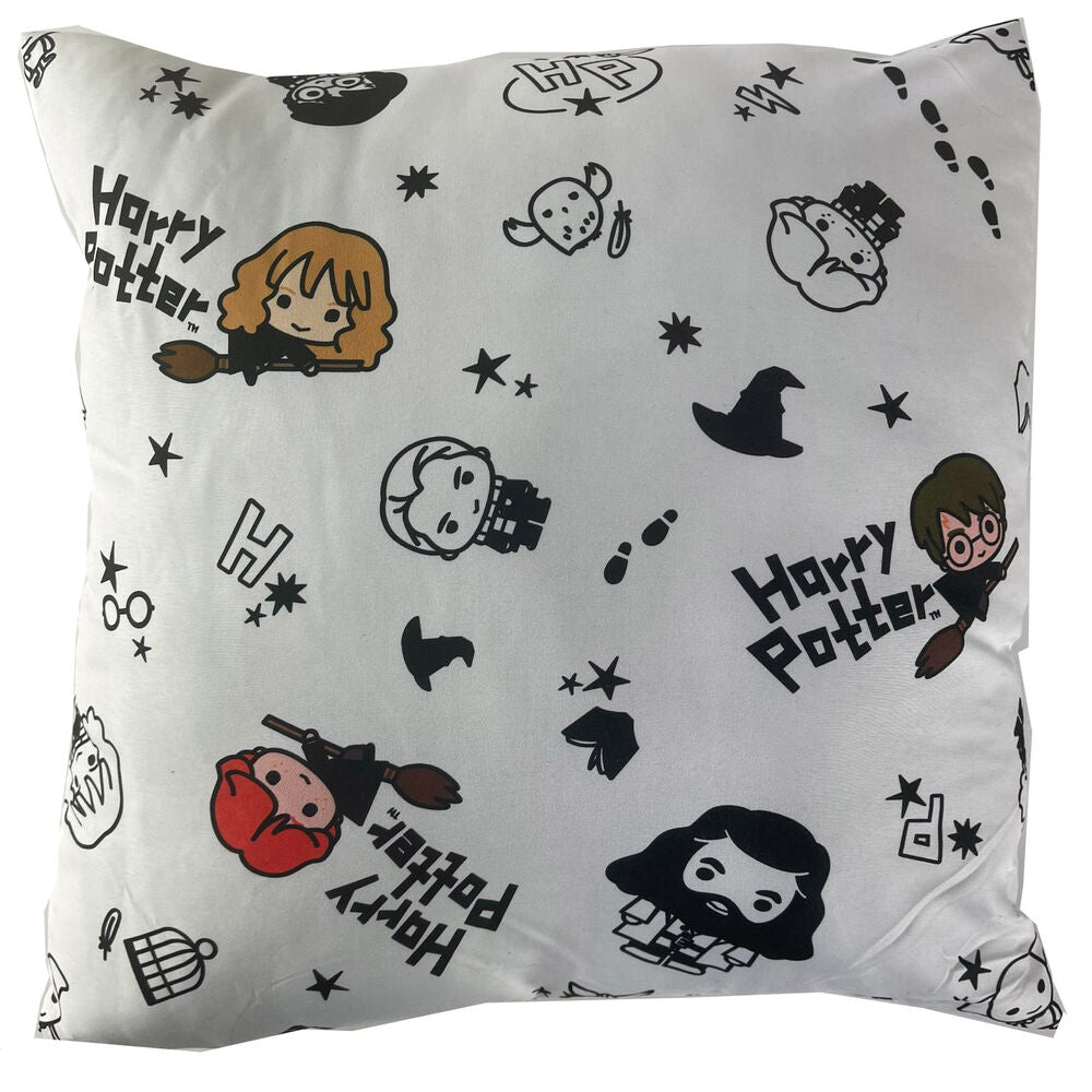 Cojín chibi de Harry Potter, Hermione y Ron sobre escobas - 2