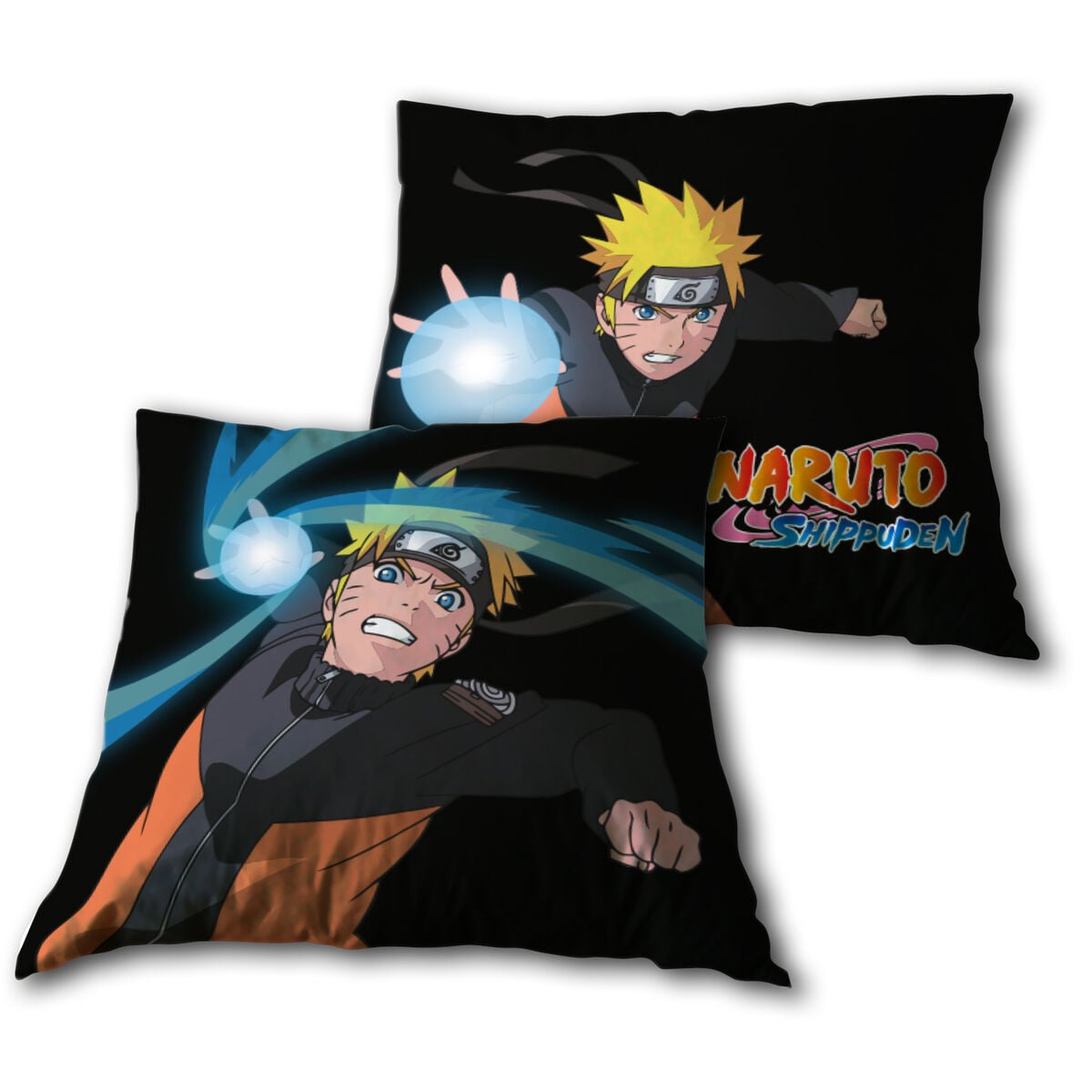 Cojín Naruto Shippuden negro con Naruto y Rasengan