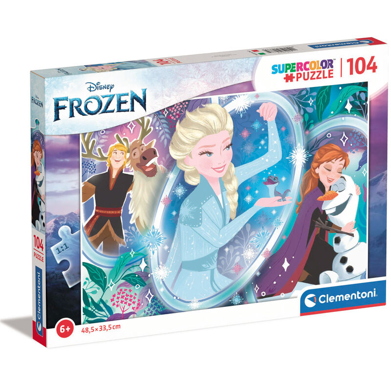 Puzzle Frozen 2 Disney de 104 piezas con Elsa, Anna y Olaf