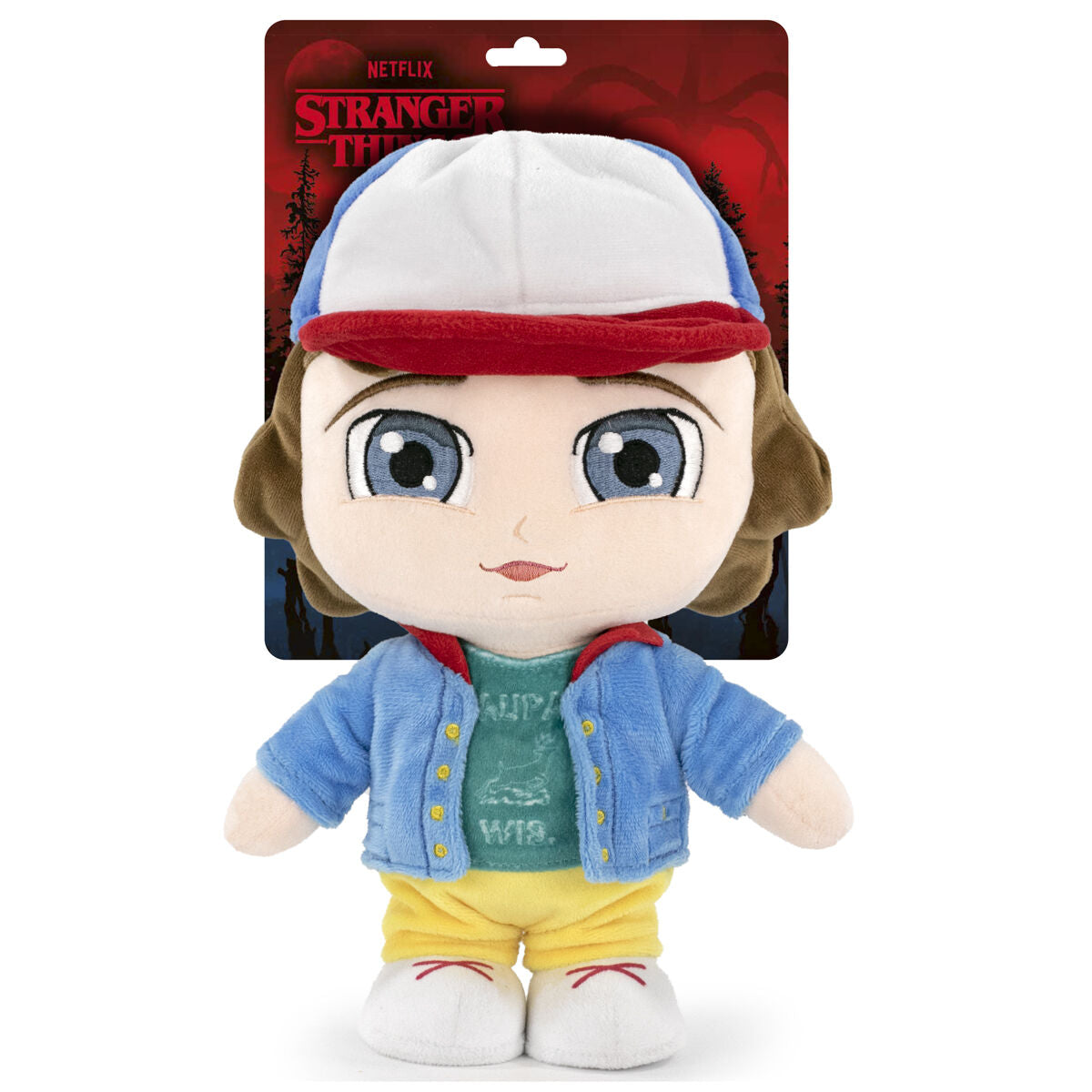 Peluche de Dustin de Stranger Things con gorra y chaqueta azul