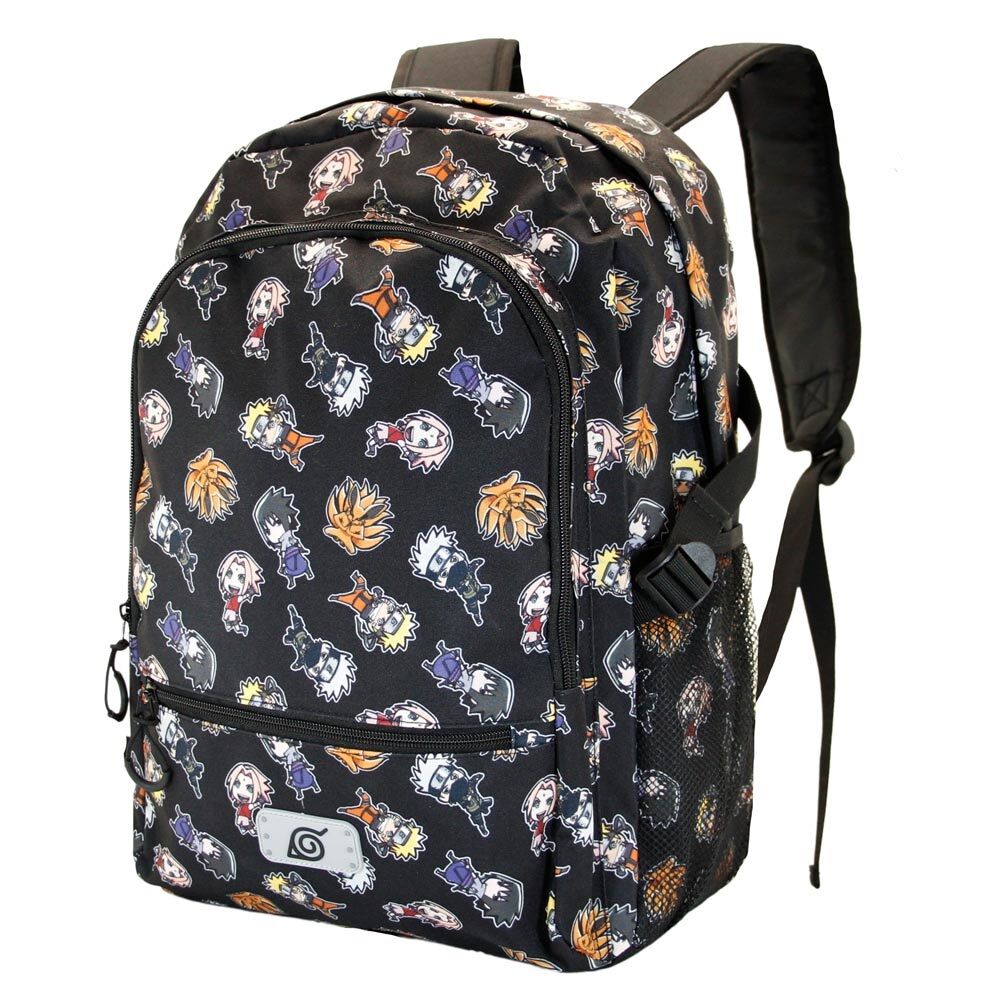 Mochila Wind Naruto Shippuden negra con personajes estampados - 4