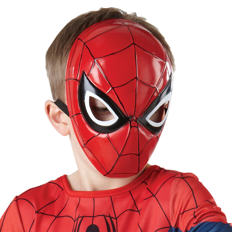 Máscara infantil roja de Spider-Man Marvel con telaraña negra - 2