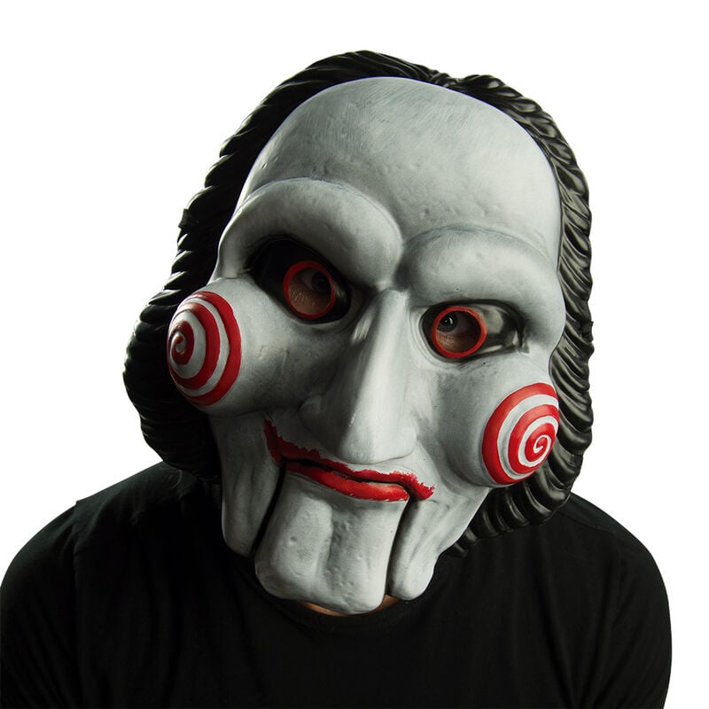 Máscara de Saw para adulto Rubies con rostro gris y detalles rojos
