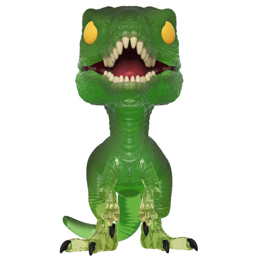 Set Jurassic Park con camiseta gris y figura Funko POP de velociraptor - 6
