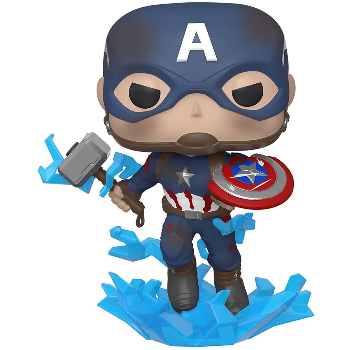 Figura Funko POP! de Captain America con escudo roto y Mjolnir - 3
