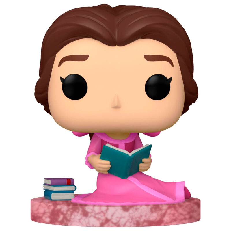 Figura Funko POP de Belle con vestido rosa y libro - 3