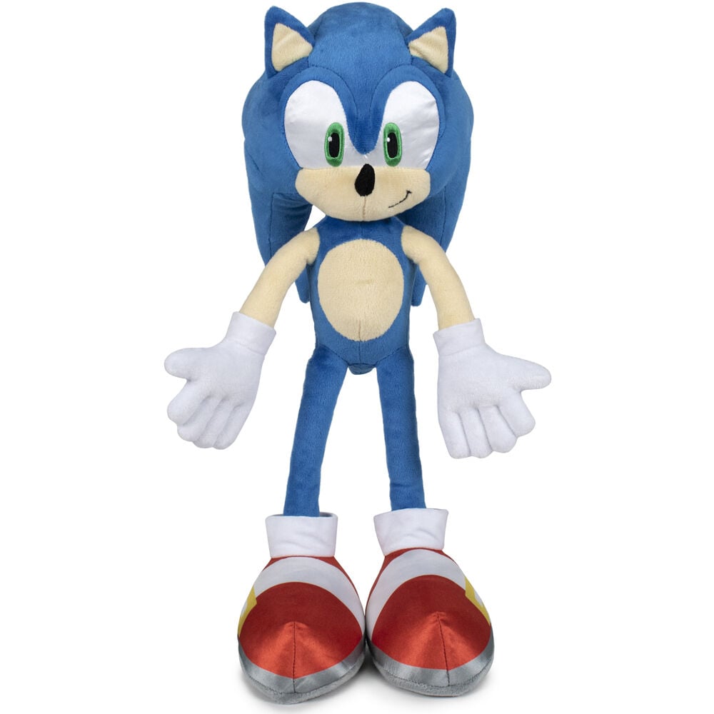 Peluche de Sonic de SEGA de color azul con guantes blancos y zapatillas rojas