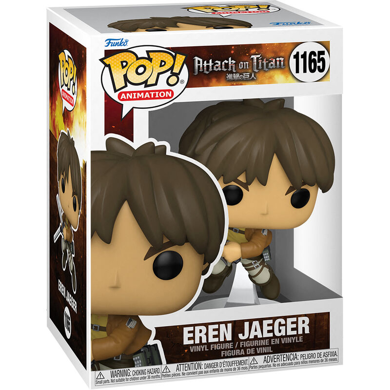Figura Funko POP! de Eren Jaeger con espadas y base transparente - 3