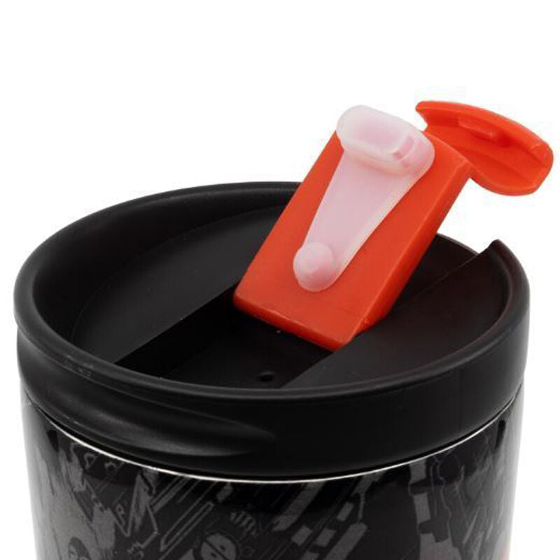 Vaso termo negro y rojo de Deadpool Marvel con tapa - 4