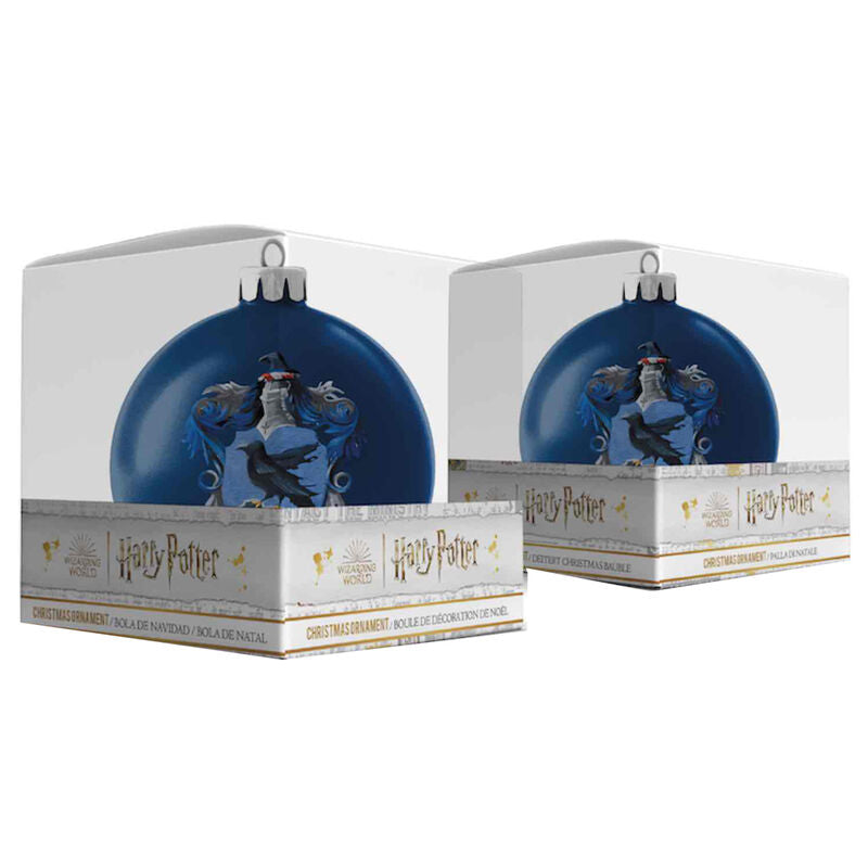Bola de Navidad azul de Ravenclaw con escudo de Harry Potter - 2