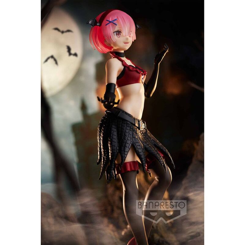 Figura de Ram de Re:Zero con alas negras sobre una base escalonada - 8