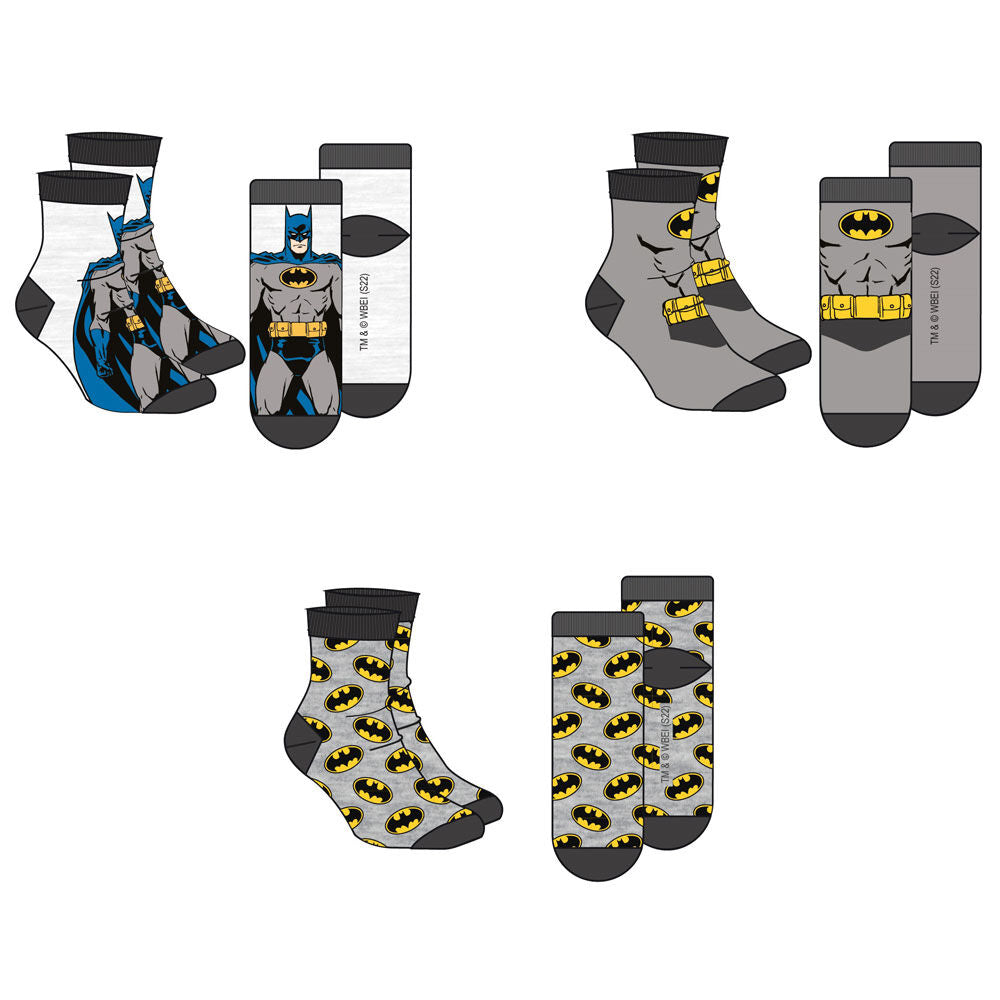 Set de tres calcetines Batman DC Comics con diseños surtidos en caja - 2