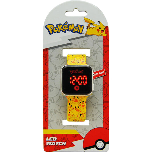 Reloj LED amarillo de Pikachu Pokémon con pantalla digital roja - 2