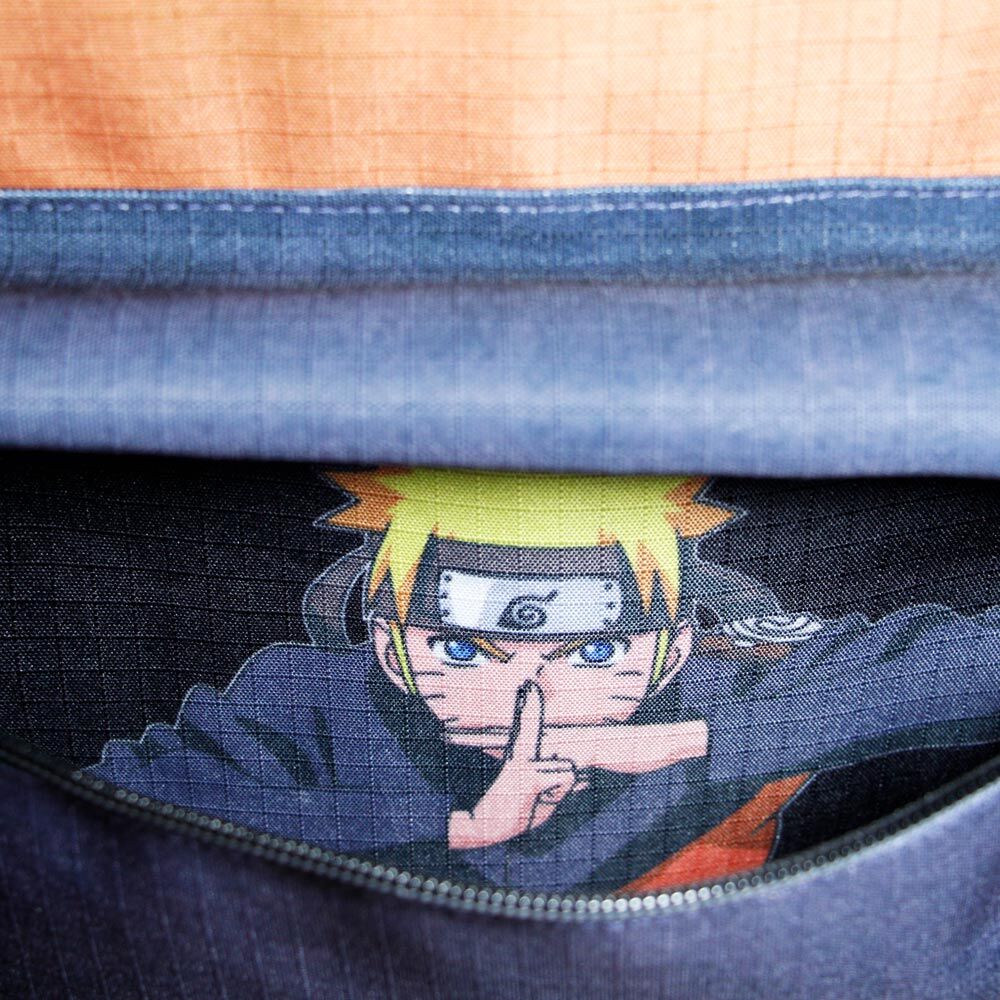 Mochila Naruto Shippuden Symbol naranja y azul marino - 5