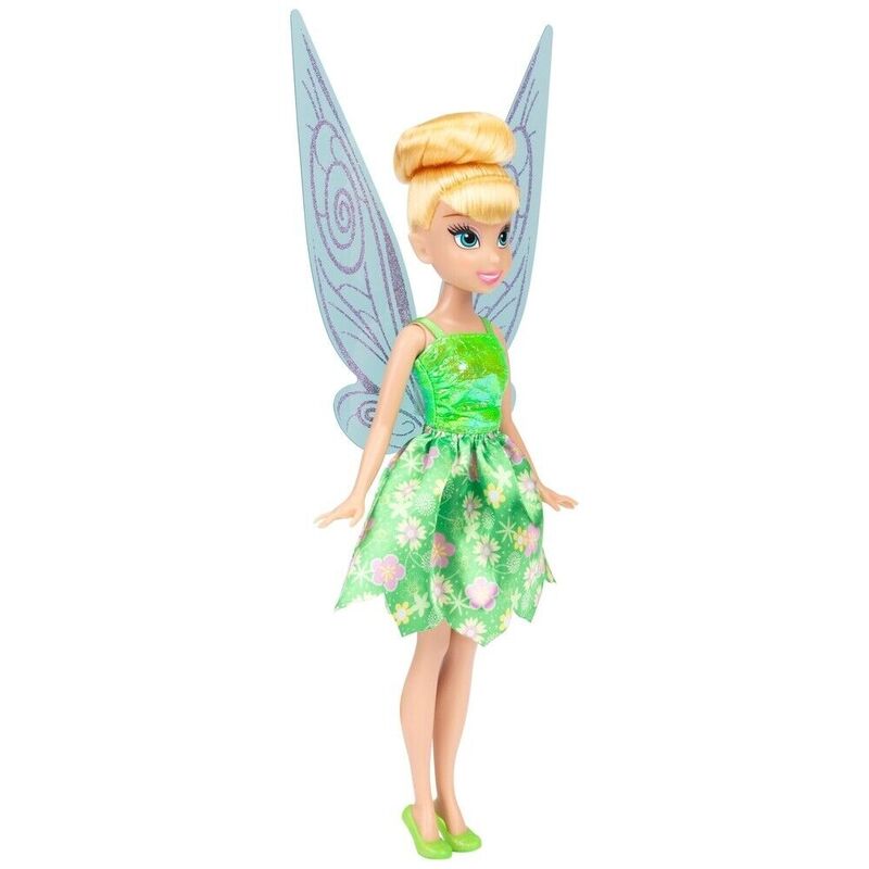 Muñeca Campanilla Disney Fairies de 25 cm con vestido verde y alas azules - 3