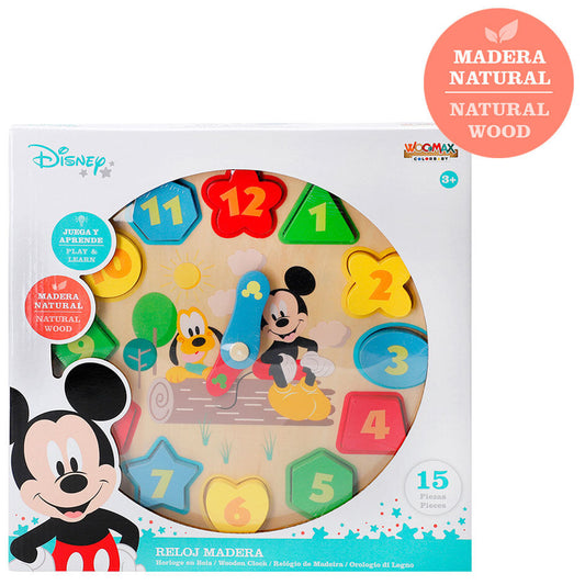Reloj infantil de madera WOOMAX Disney Baby con Mickey y Pluto - 3