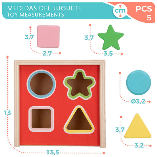 Cubo de formas de madera WOOMAX Disney con piezas de colores - 3