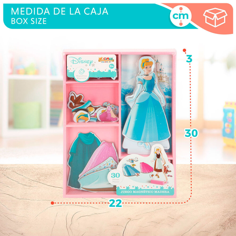 Juego magnético de madera WOOMAX de Cenicienta Disney con prendas - 8