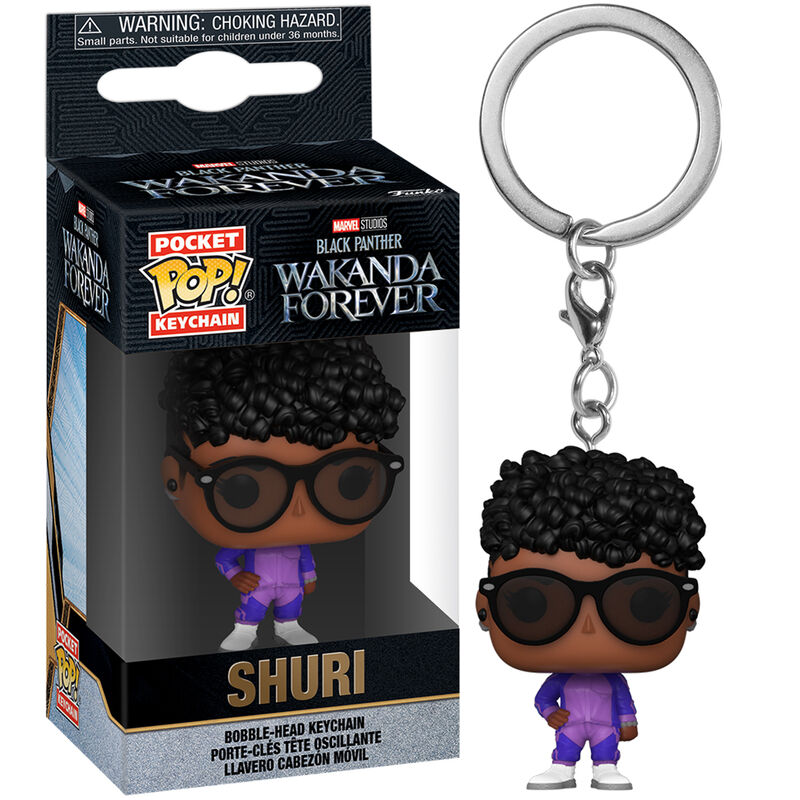 Llavero Funko Pocket POP de Shuri con gafas y atuendo morado - 3