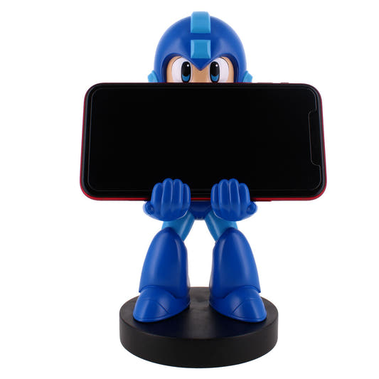 Soporte Cable Guy de Mega Man azul sobre base negra - 7