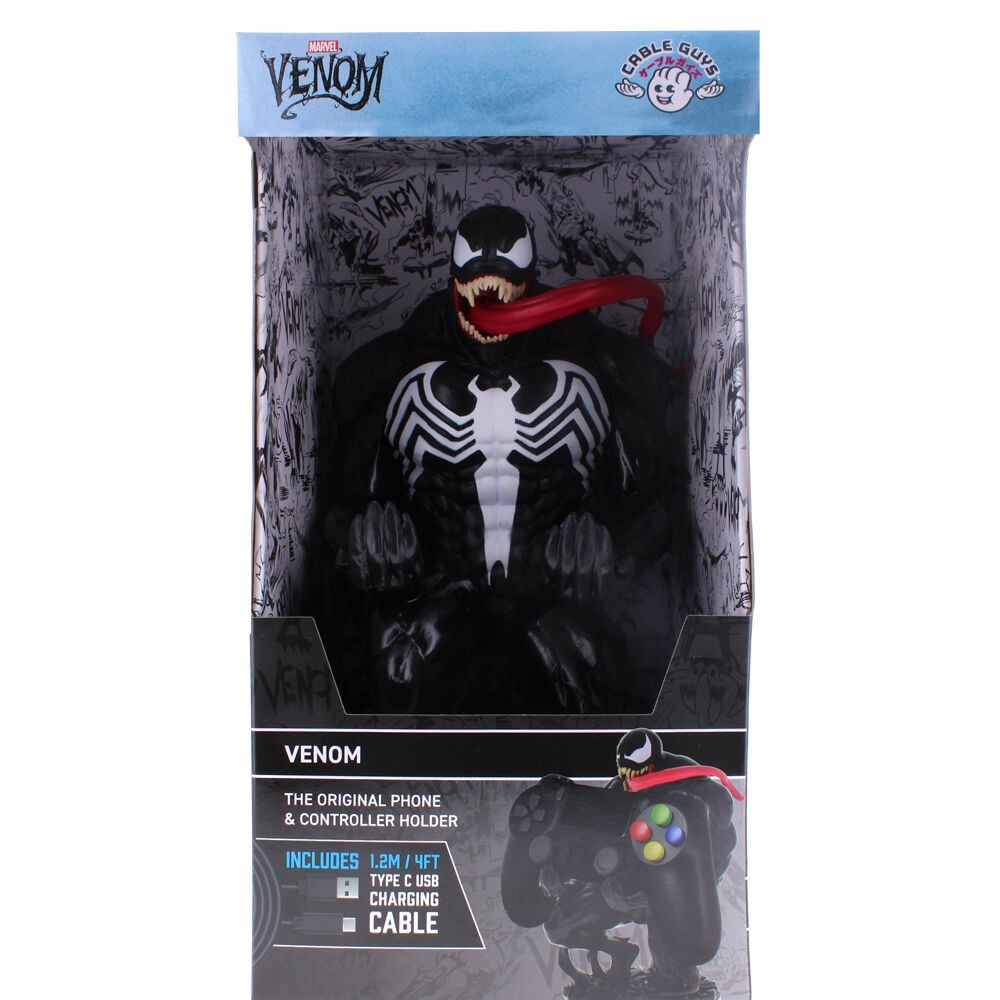 Soporte Cable Guy de Venom Marvel en negro con emblema de araña blanco y lengua roja - 7