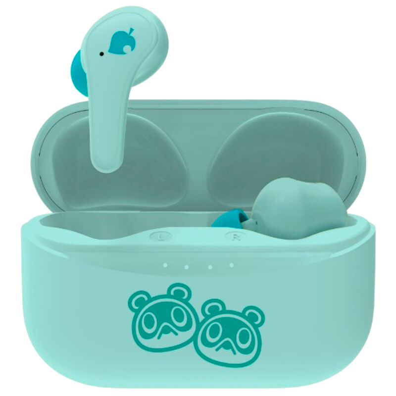 Auriculares inalámbricos TWS Animal Crossing Nintendo turquesa con estuche de carga