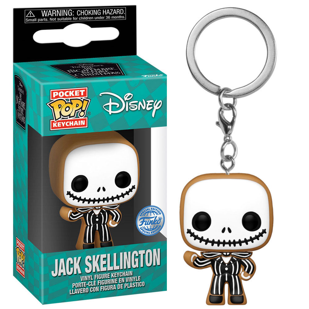 Llavero Funko Pocket POP de Jack Skellington Gingerbread en su caja - 3