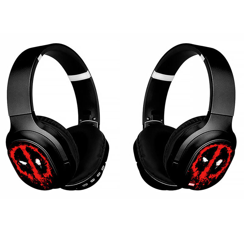Auriculares inalámbricos negros Deadpool Marvel con detalles rojos