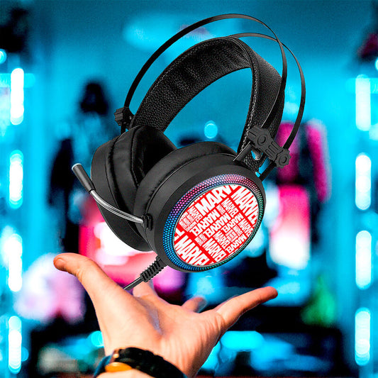 Auriculares gaming Marvel negros con iluminación LED y micrófono flexible - 2