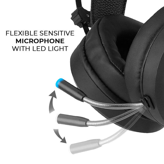 Auriculares gaming Marvel negros con micrófono flexible e iluminación LED - 2