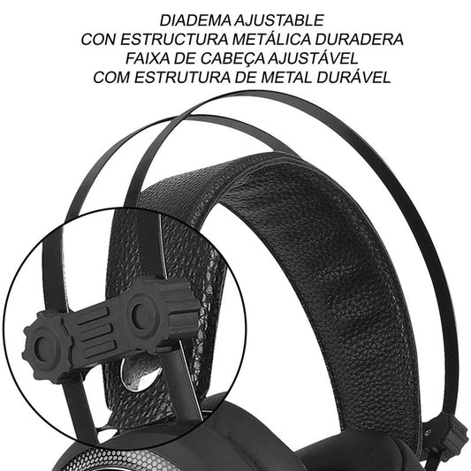 Auriculares gaming Avengers Marvel negros con iluminación LED y micrófono flexible - 4