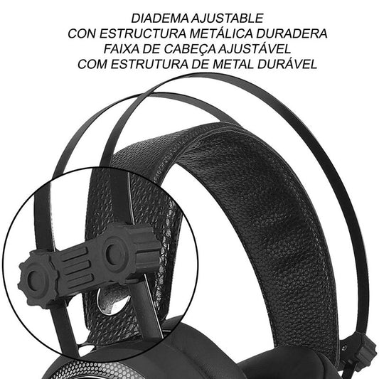 Auriculares gaming Marvel Los Vengadores negros con iluminación LED y micrófono flexible - 4