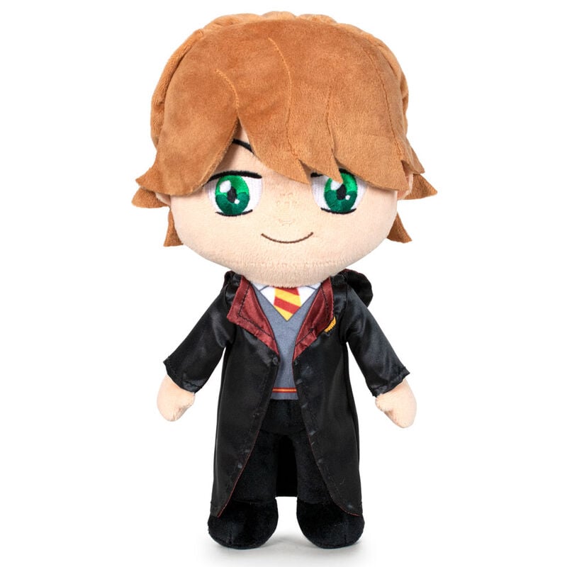 Peluche de Ron de Harry Potter con túnica negra y corbata a rayas