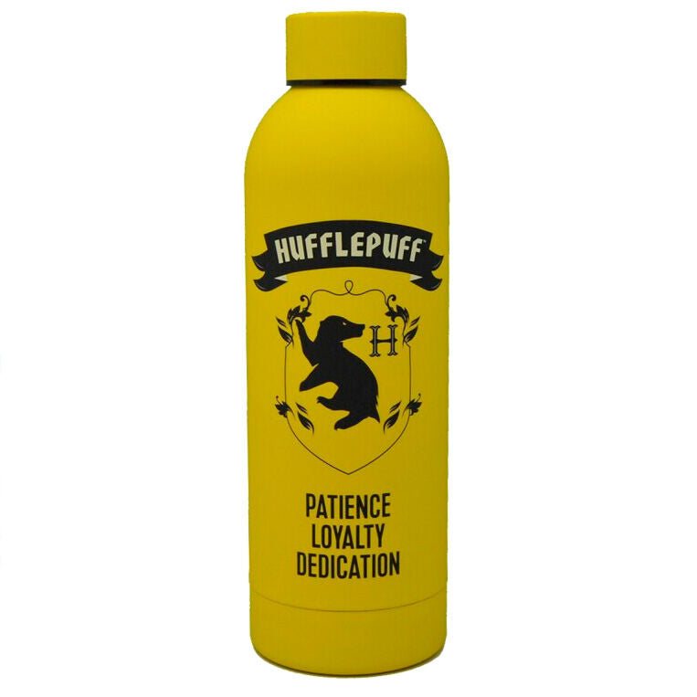 Botella amarilla de acero inoxidable Hufflepuff de Harry Potter