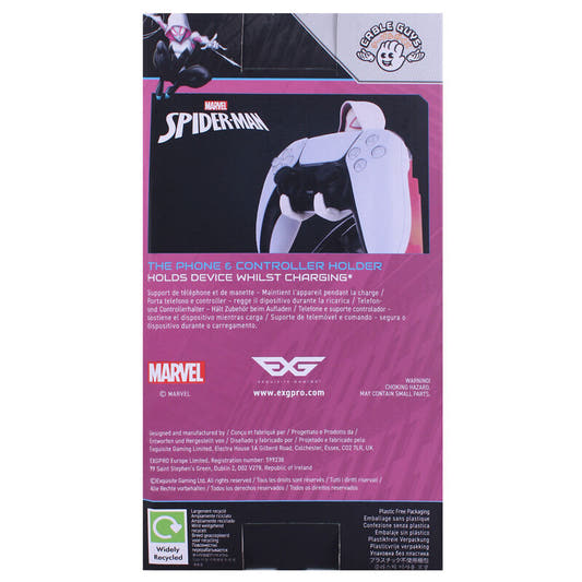 Soporte Cable Guy de Spider-Gwen Marvel con capucha blanca y base rosa - 5