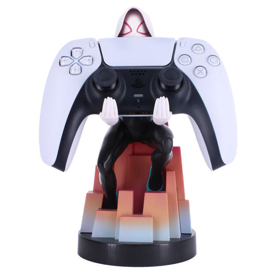 Soporte Cable Guy de Spider-Gwen Marvel con capucha blanca y base rosa - 12