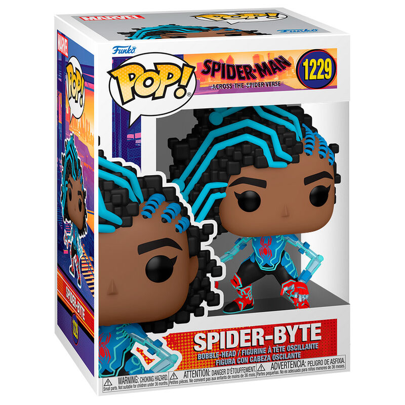 Figura Funko POP! de Spider-Byte con traje azul y detalles rojos - 2
