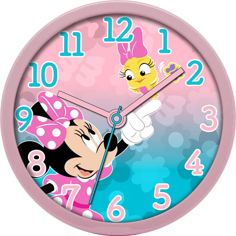 Reloj de pared Disney Minnie rosa y azul - 2