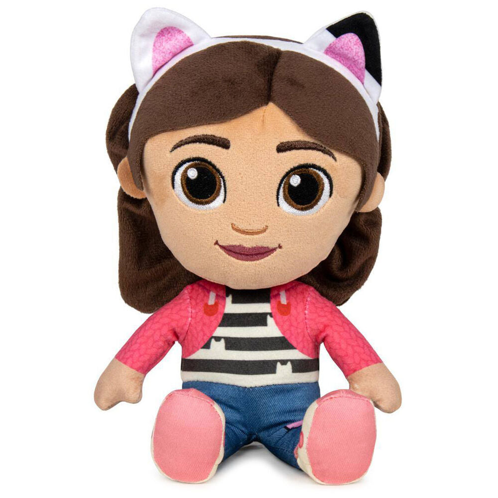 Peluche de Gabby con orejas de gato y chaqueta rosa