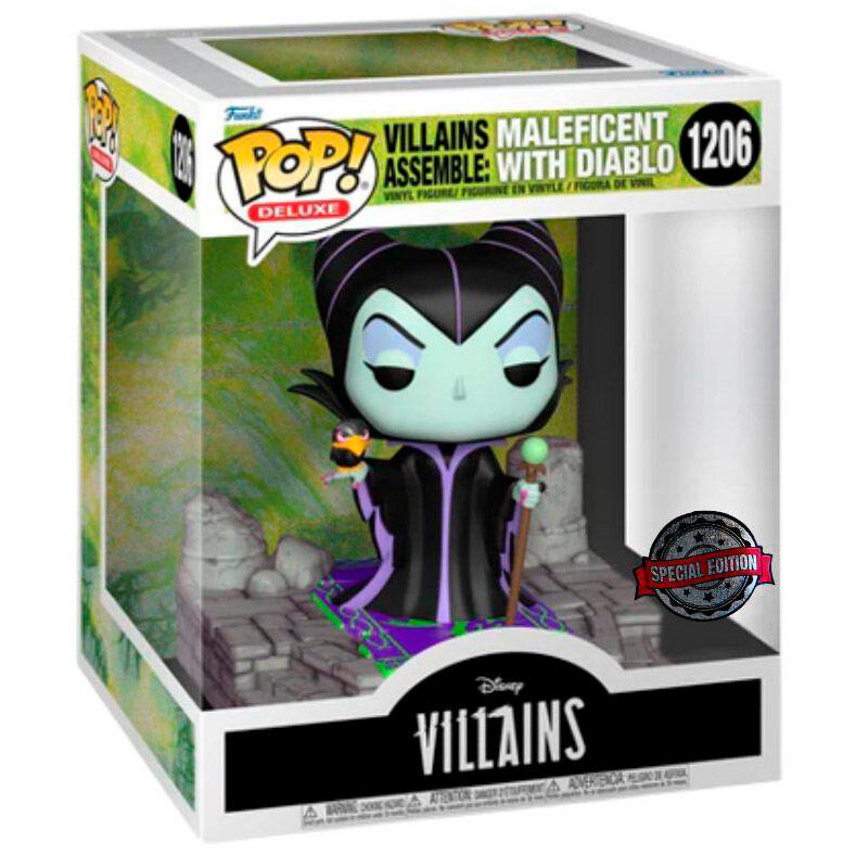 Figura Funko POP de Maléfica con cuervo, bastón y base pétrea - 2