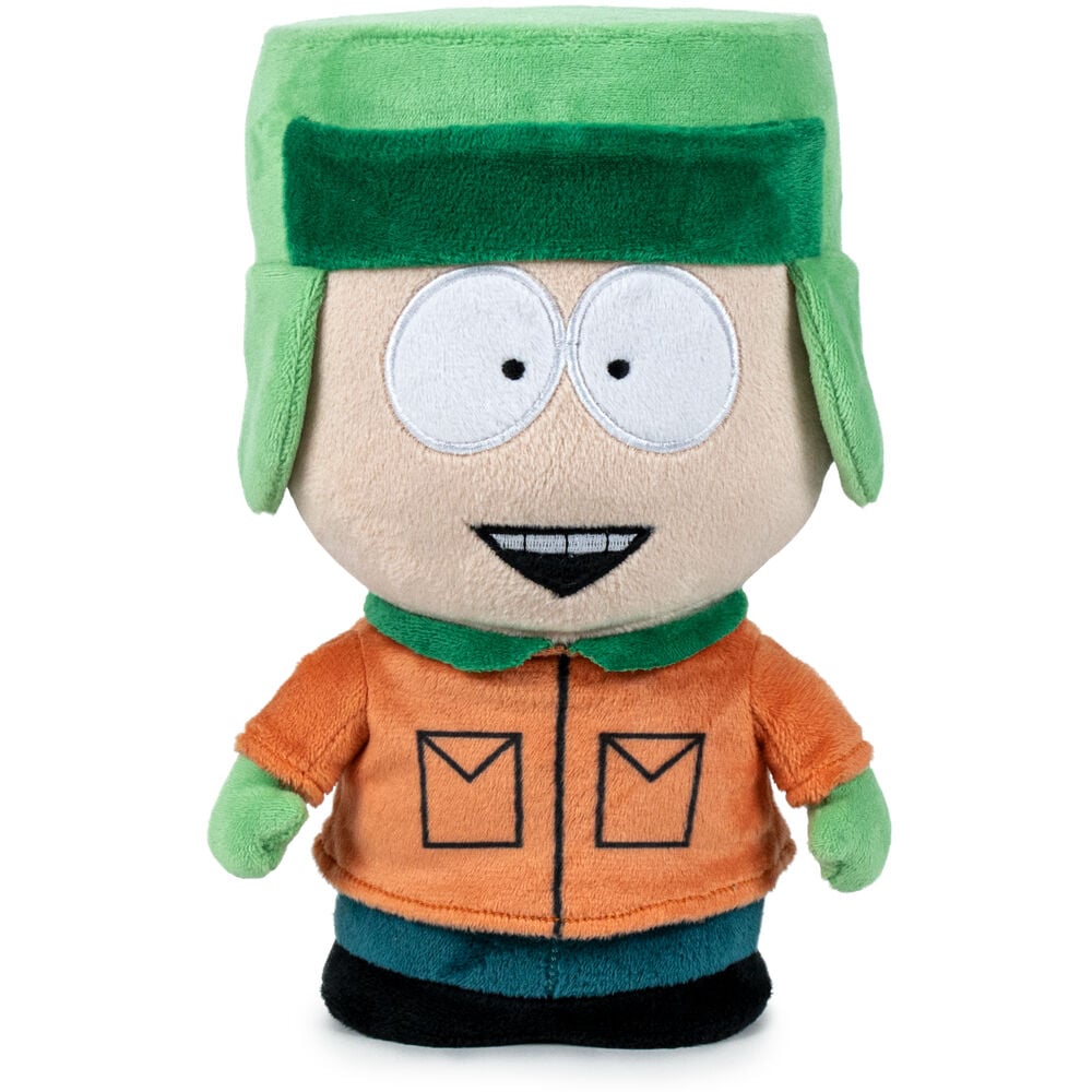 Peluche de Kyle de South Park con gorro verde y chaqueta naranja